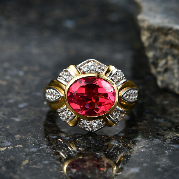 EverTrue Sunset Triplett Quarz und Zirkon zweifarbiger Ring - 4,32 ct. image number 1