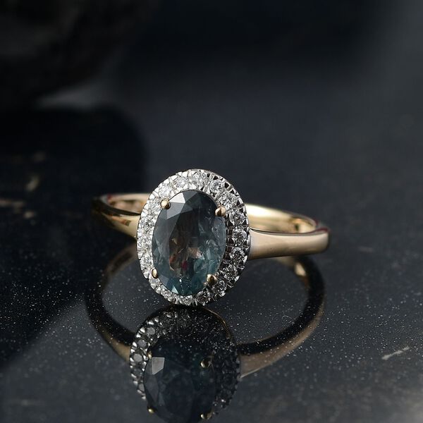 AAA Alexandrit und Diamant Ring in 585 Gold - 1,70 ct. image number 2