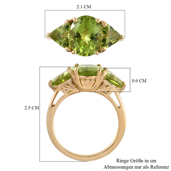 Nat&uuml;rlicher Peridot Ring 925 Silber vergoldet  ca. 3,81 ct image number 7