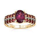AAA Orissa Rose Granat Ring, 925 Silber Gelbgold Vermeil, (Größe 18.00) ca. 2.72 ct image number 3