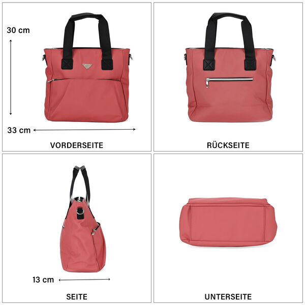 Praktischer Shopper mit verstellbarem Riemen, Korallfarben image number 5