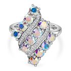 J Francis gefertigt mit SWAROVSKI AB Swarovski Kristall, Weißer Swarovski Kristall Ring 925 Silber rhodiniert (Größe 21.00)