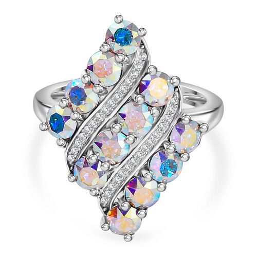 J Francis gefertigt mit SWAROVSKI- AB und weißer Swarovski Kristall Ring image number 0