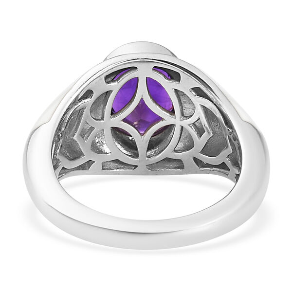 Lusaka Amethyst Solitär Ring 925 Silber Zweifarbige Beschichtung image number 6