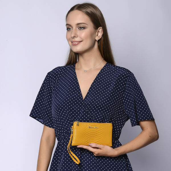 SENCILLEZ - 100% Leder Clutch, Gelb image number 7