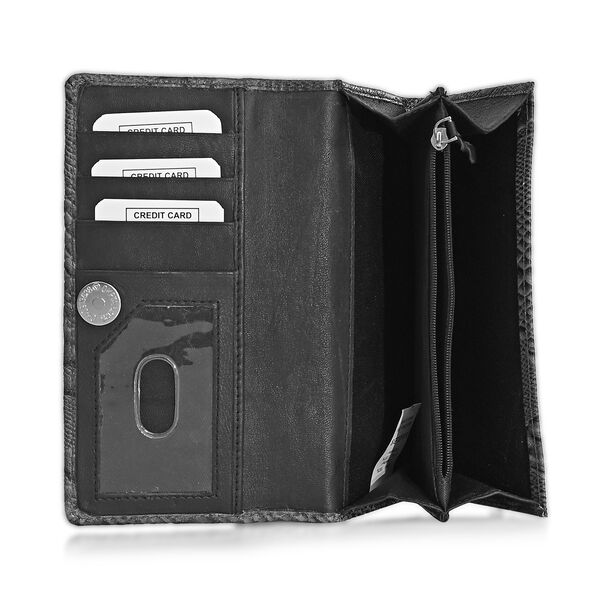 "RfidProtected 100% Python Embossed Genuine Leather Women's Wallet Color : Purple Size:7.25x4 INCH " image number 7