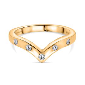LUXURIANT DIAMOND- SI-GH Labor Diamant Ring, 925 Silber 750 Gelbgold Vermeil - 0,20 ct.