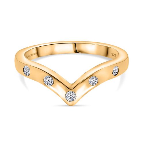 LUXURIANT DIAMOND- SI-GH Labor Diamant Ring, 925 Silber 750 Gelbgold Vermeil - 0,20 ct. image number 0