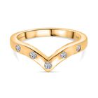 LUXURIANT DIAMOND - Lab Grown Diamant SI-GH Ring 925 Silber 750 Gelbgold Vermeil (Größe 21.00) ca. 0.20 ct