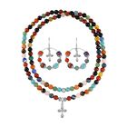 Mehrfarbig Edelsteine Schmuckset Reiner Edelstahl Schwarz oxidiert und Legierung Schwarz oxidiert ca. 540.00 ct