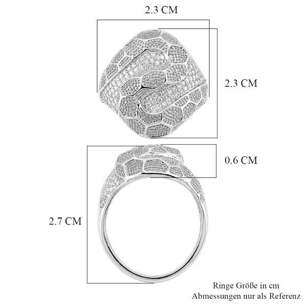 Wei&szlig;er Zirkonia Ring Nickelfreies Messing (Gr&ouml;&szlig;e 17.25) image number 6