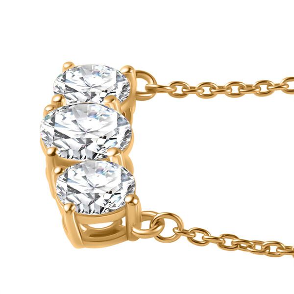 Moissanit Schmuckset, 925 Silber Gelbgold Vermeil - 7,19 ct. image number 12