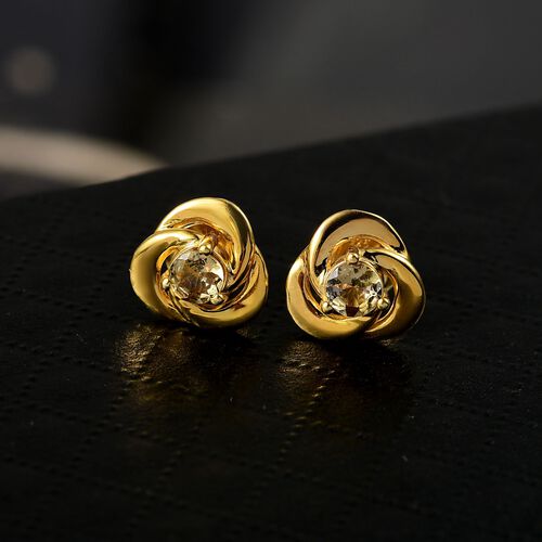AA Natürlicher goldener Tansanit Ohrringe 925 Silber 750 Gelb Vergoldet ca. 0,54 ct. image number 1