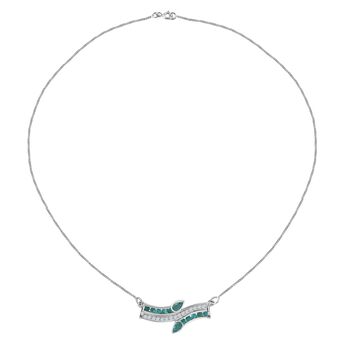 AAA Kagem Sambische Smaragd Halskette,  ca. 45 cm 925 Silber rhodiniert ca. 1,26 ct.