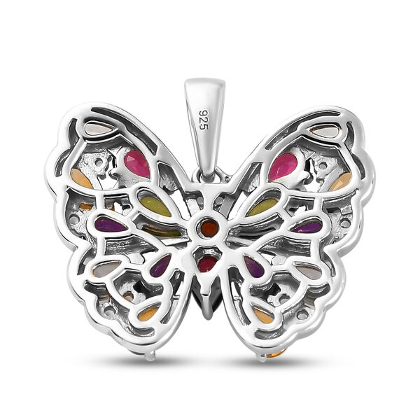 Mehrfarbiger Edelstein-Anh&auml;nger, 925 Silber platiniert ca. 4,15 ct image number 5