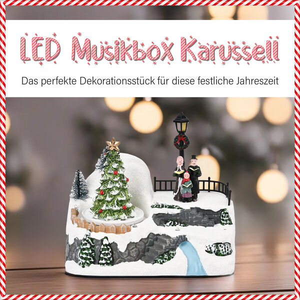 Musik Karussel Winterland mit LED lichter, Tannenbaum image number 2