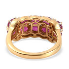 Afrikanischer Rubin und weißer Zirkon-Ring, (Fissure gefüllt), 925 Silber vergoldet (Größe 19.00) ca. 2,10 ct image number 5