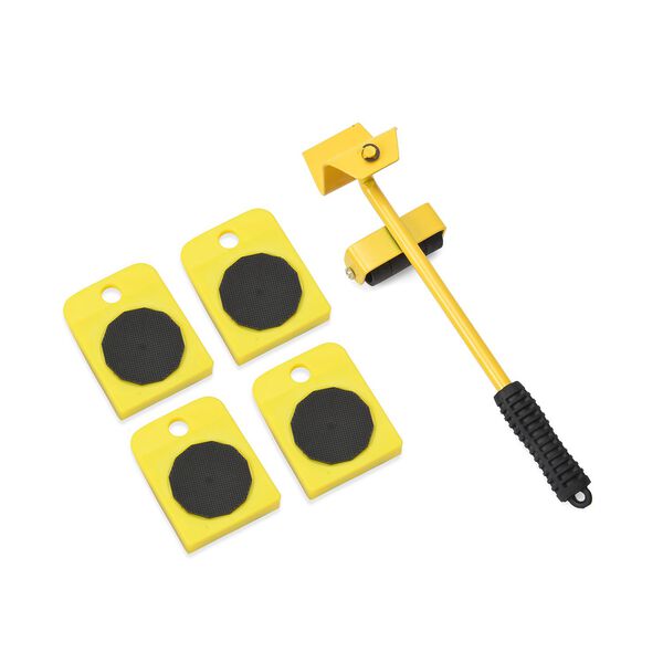 5er-Set M&ouml;belroller in Gelb, Gr&ouml;&szlig;e: 7,8x10 cm und 7x34 cm