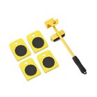 5er-Set Möbelroller, Größe: 7,8x10 cm und 7x34 cm, Gelb