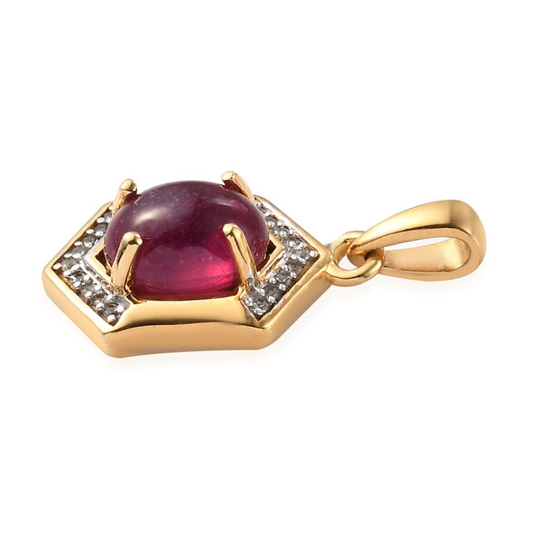 Afrikanischer Rubin und Zirkon-Anhänger, (Fissure gefüllt), 925 Silber vergoldet ca. 2,42 ct image number 4