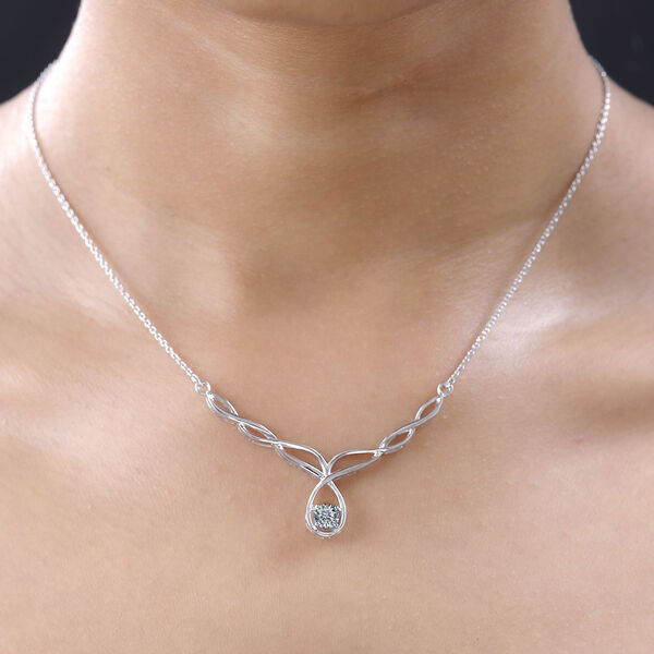 Moissanit Halskette, 45 cm  - 0,42 ct. image number 3