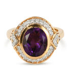 Lusaka Amethyst und Zirkon Ring 925 Silber vergoldet  ca. 4,13 ct image number 5