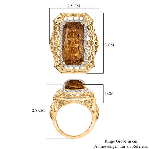 GP Trionfo Kollektion - Citrin, blauer Saphir, Champagner und weißer Zirkon Ring - 11,43 ct. image number 7