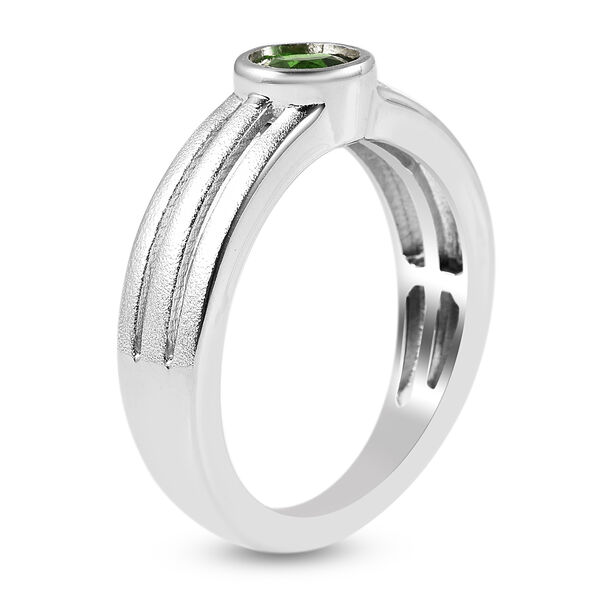 Russischer Diopsid Solit&auml;r Ring 925 Silber Rhodium-&Uuml;berzug image number 3