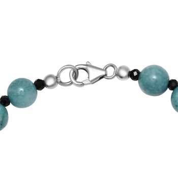 Aquamarin und schwarzes Spinell-Armband, 19 cm - 64 ct.