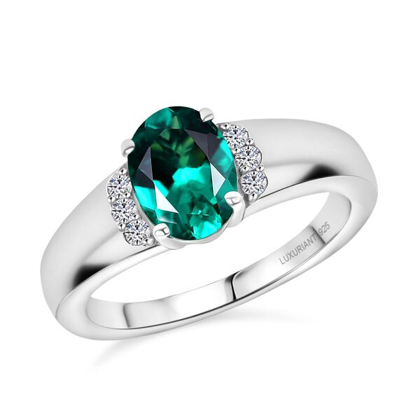 LUXURIANT AAA Labor kolumbianischer Smaragd und Labor Diamant Ring - 1,43 ct. image number 4