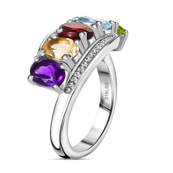 Mehrfarbiger Ring, Edelstahl, (Gr&ouml;&szlig;e 16.00) ca. 2.53 ct image number 4