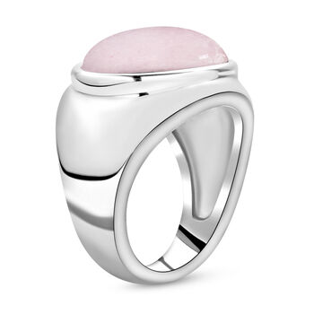 2er-Set, Rosenquarz Solit&auml;r Ring und Anh&auml;nger mit Kette in Silber, 27,00 ct.