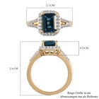 London Blau Topas und Zirkon Ring 925 Silber vergoldet (Größe 16.00) ca. 2,38 ct image number 6