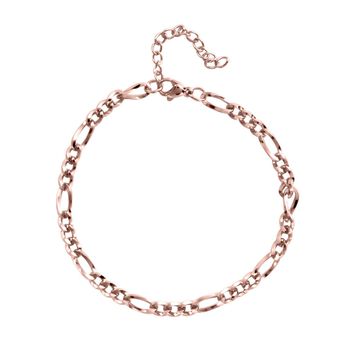 Figaro-Armband, ca. 19 cm, Edelstahl, ros&eacute;farben