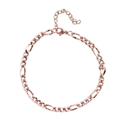 Figaro-Armband, ca. 19 cm, Edelstahl, roséfarben image number 0