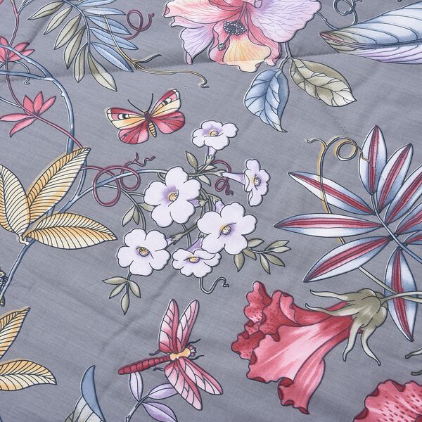 3er-Set, Bettdecke und 2 Kissenbezüge aus 100% Maulbeerseiden, Grau image number 2