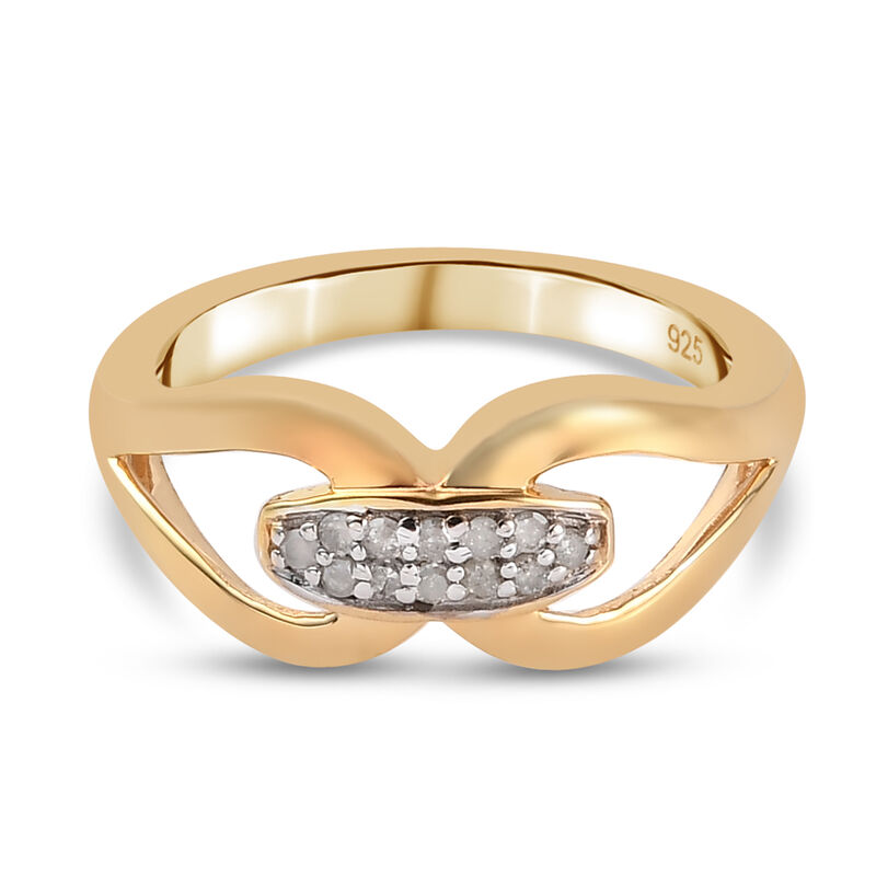 Diamant Ring 925 Silber 585 Vergoldet image number 0