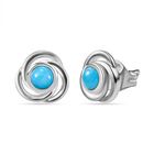 Amerikanische Natürliche Sleeping Beauty Türkis Ohrringe, 925 Silber platiniert ca. 1.07 ct