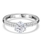 J Francis gefertigt mit SWAROVSKI Weißer Swarovski Kristall Ring 925 Silber rhodiniert (Größe 19.00)