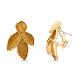 Emaille-Ohrringe im Rosabella Blatt-Design, goldfarben
