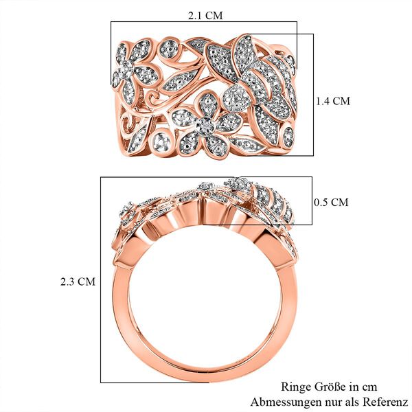 ALLORO von der Natur inspirierter, ros&eacute;vergoldeter Silberring image number 7