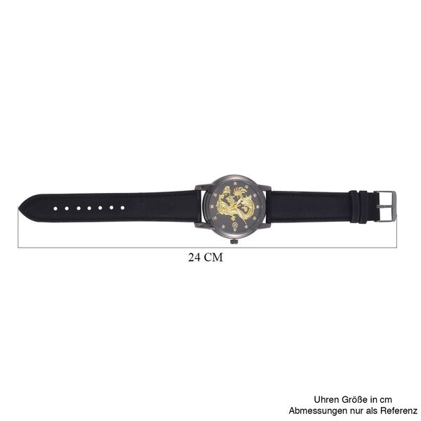 STRADA Armbanduhr, SL28 Quarzwerk, 4,00cm Geh&auml;use, 23,50cm Bandl&auml;nge, Schwarz image number 7