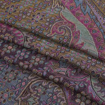 Schal mit Quasten und Boho-muster, 70x180 cm, Schwarz und lila