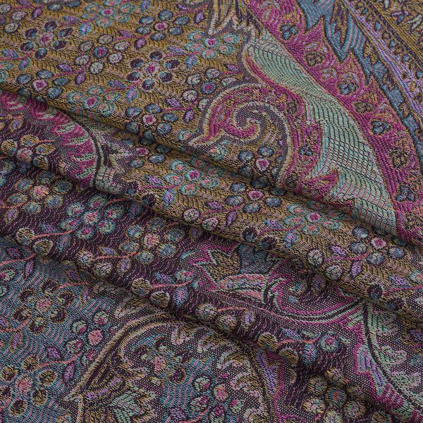 Schal mit Quasten und Boho-muster, 70x180 cm, Schwarz und lila image number 4