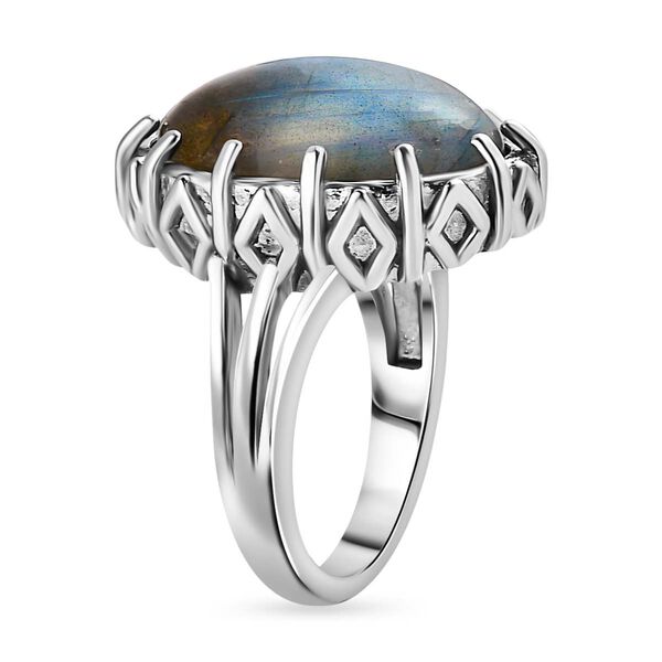 Labradorit Ring, Edelstahl, (Gr&ouml;&szlig;e 17.00) ca. 13.23 ct image number 5
