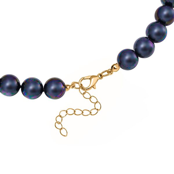 Pfaufarbene Muschelkernperlen und Abalone Muschel Halskette, 45 cm - 335 ct. image number 4