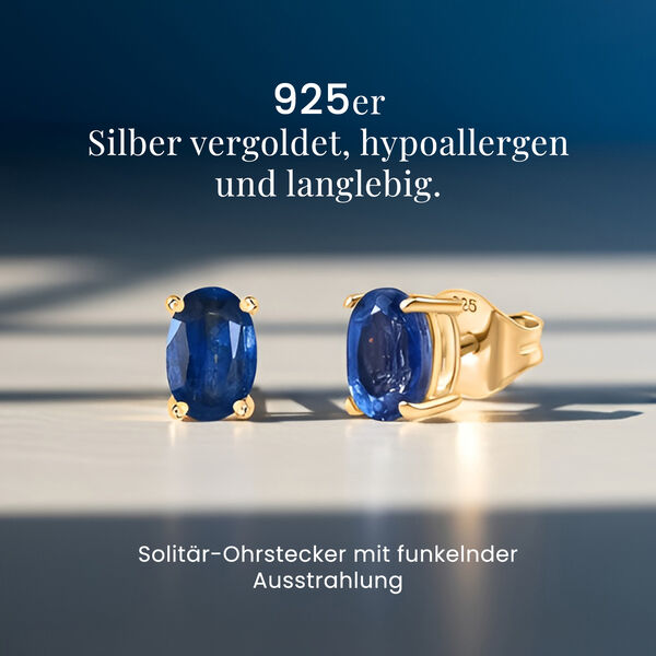 AA Nat&uuml;rliche Kaschmir Kyanit Ohrringe - 1,24 ct. image number 6