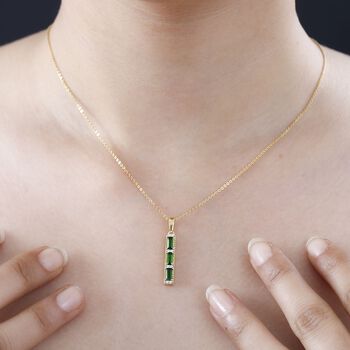 Nat&uuml;rlicher Chromdiopsid und Zirkon Anh&auml;nger - 0,85 ct.