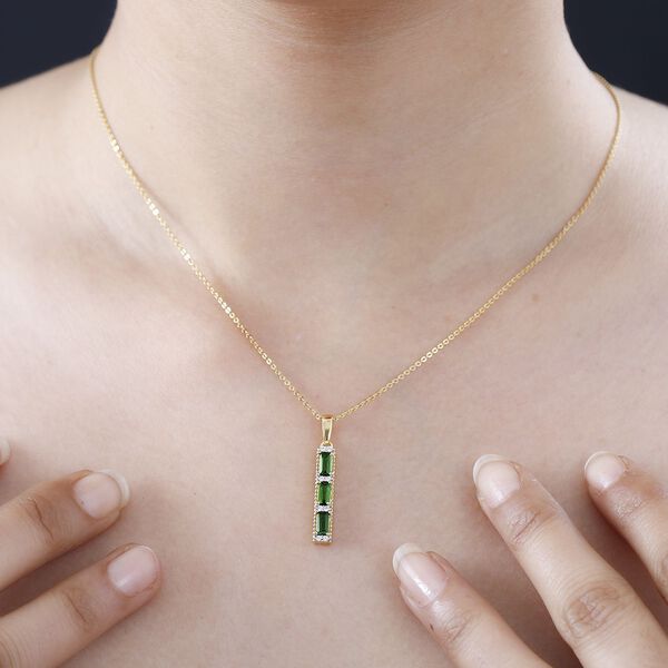 Nat&uuml;rlicher Chromdiopsid und Zirkon Anh&auml;nger - 0,85 ct. image number 3