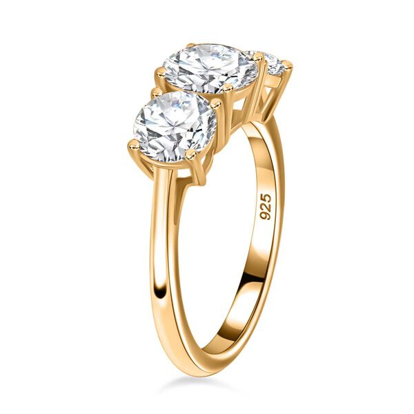 Moissanit Schmuckset, 925 Silber Gelbgold Vermeil - 7,19 ct. image number 8